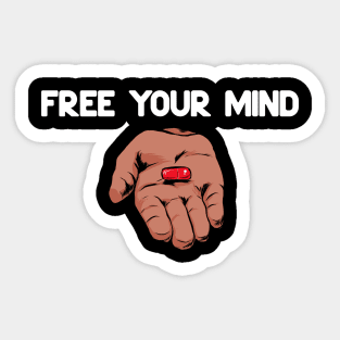 Free Your Mind Take The Red Pill Escape The Rat Race Sticker